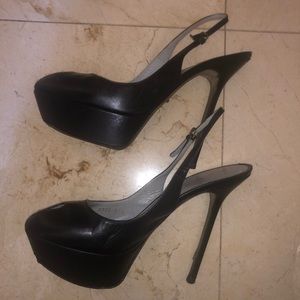 SERGIO ROSSI BLACK PLATFORM HEELS PUMPS 39.5